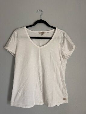 Toad&Co Organic Cotton White V-Neck Short Sleeve Tee